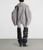 Balmain Grey Wool-Cashmere Oversized Pea Coat