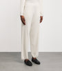 Max Mara White Cashmere Rib-Knit Trousers
