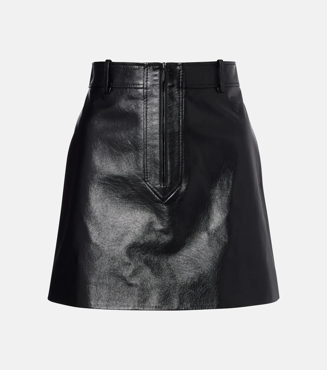 Gucci - Leather zip-up miniskirt