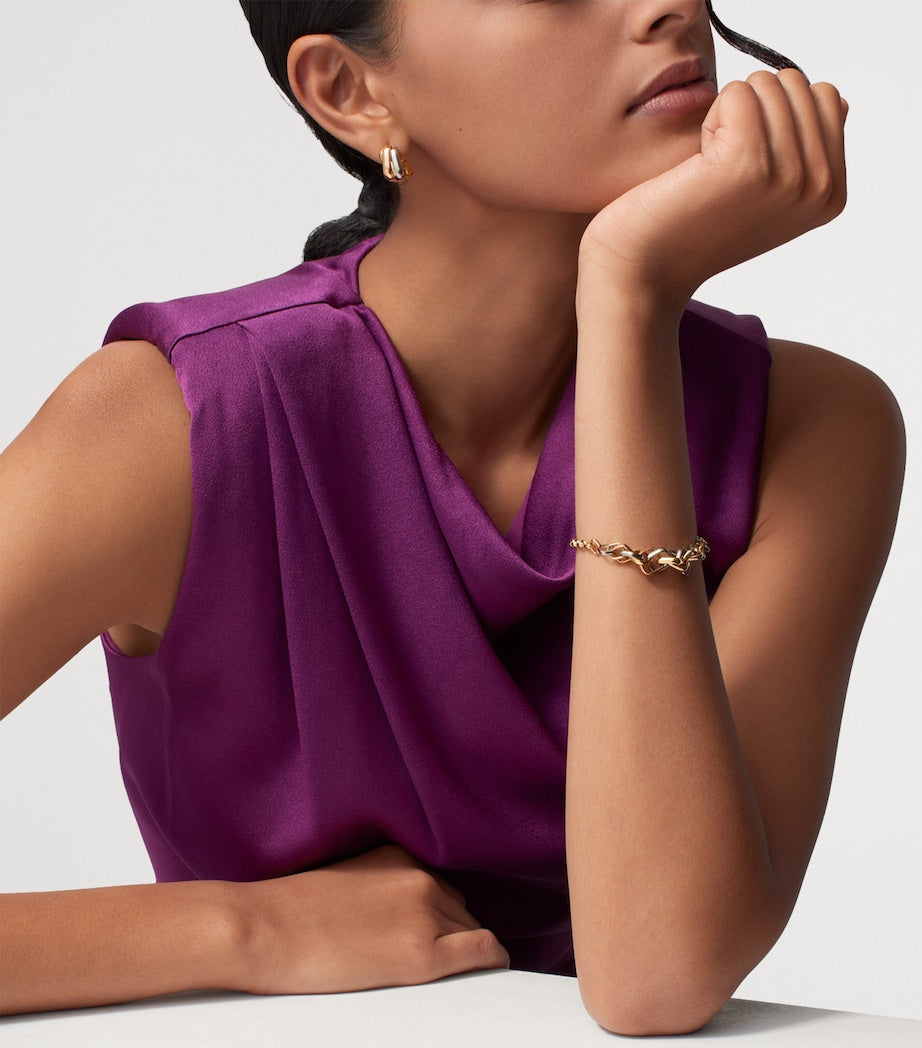 Cartier White, Rose and Yellow Gold Trinity Box Earrings