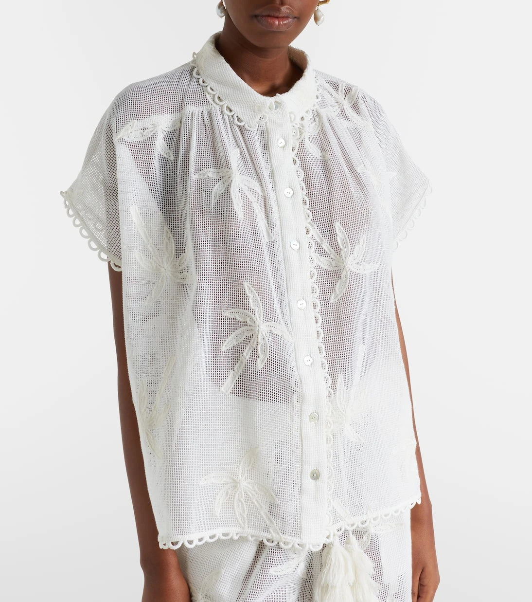 Farm Rio - Embroidered cotton shirt
