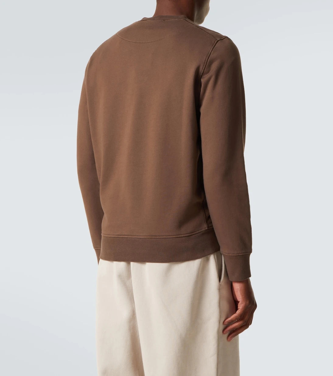 Stone Island - سويت شيرت من صوف القطن بتطريز البوصلة