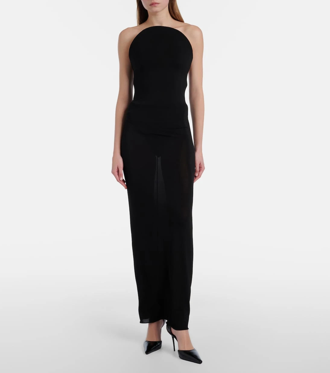 Alaïa - فستان كوكتيل من الجيرسيه الشفاف