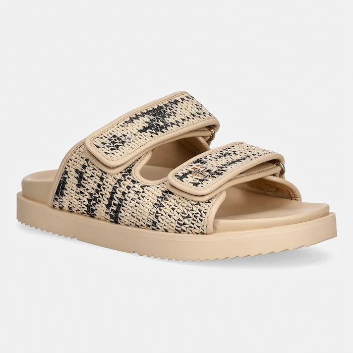 Tommy Hilfiger чехли дамски DOUBLE STRAP RAFFIA SANDAL