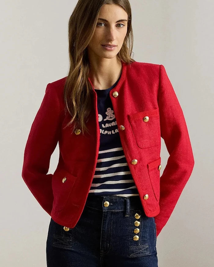 Lauren Ralph Lauren kadın keten blazer