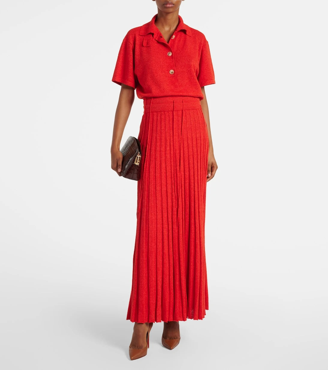 Christopher Esber - Linen and silk-blend maxi skirt