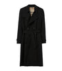 Burberry Black Long Kensington Heritage Trench Coat
