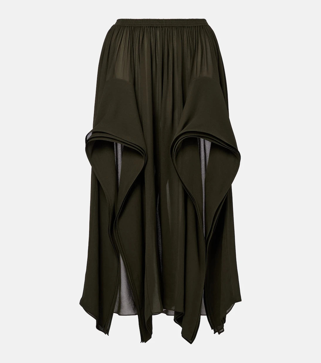 Alaïa - Ruffled georgette wide-leg pants