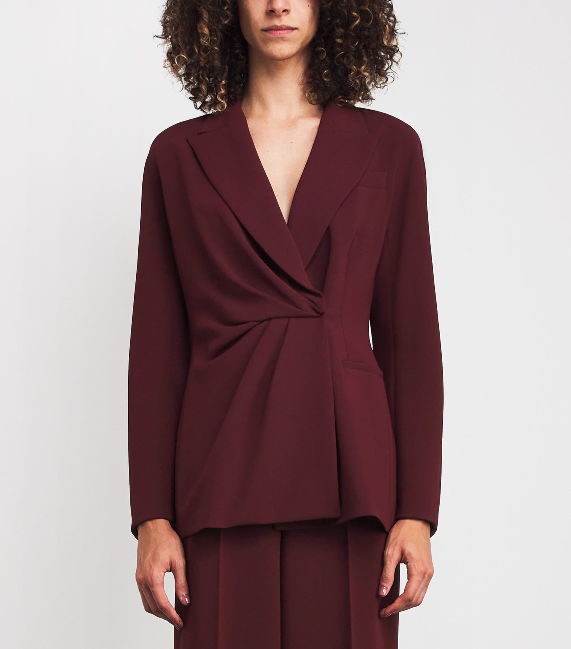 Max Mara Red Draped Blazer