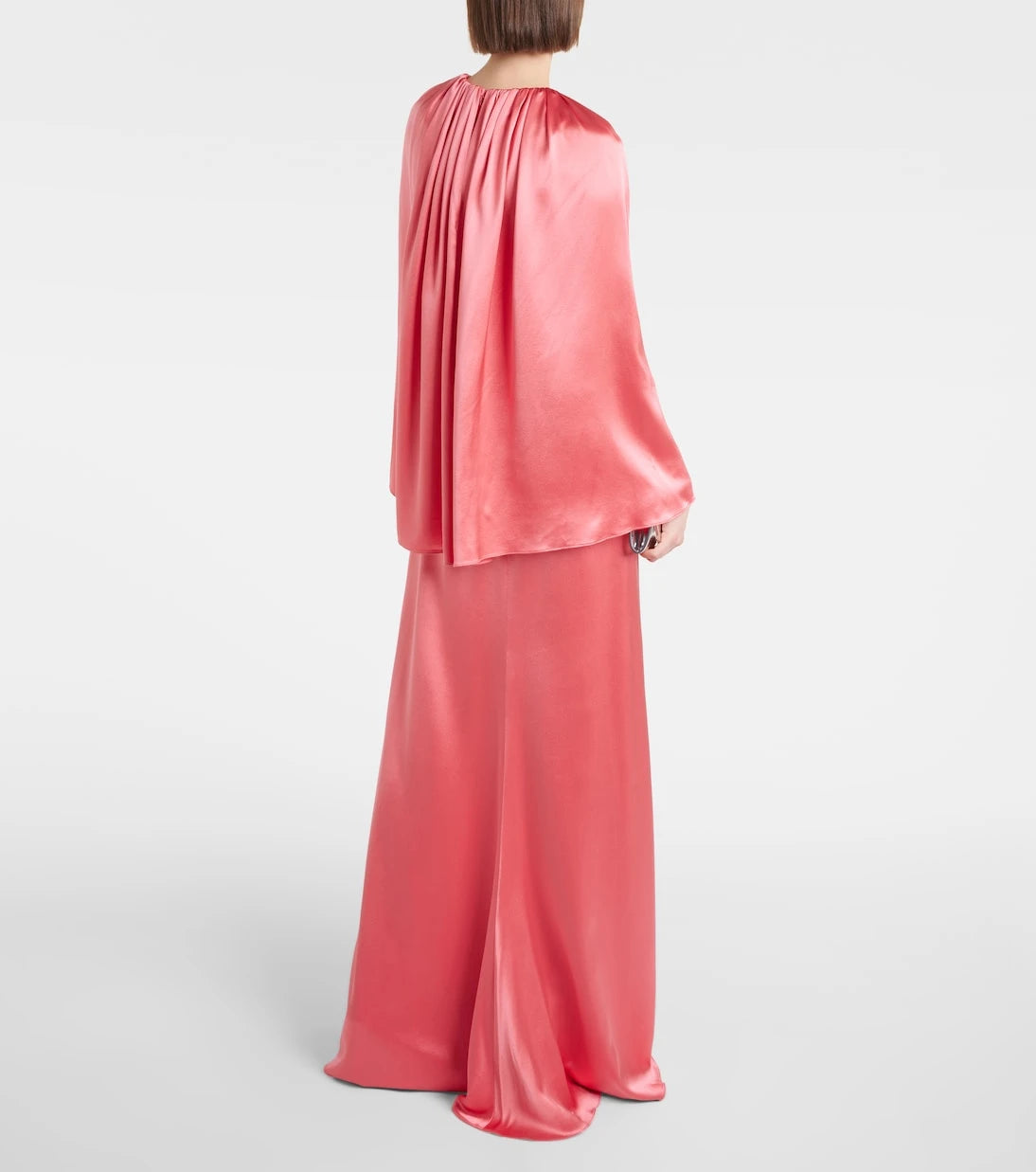 Monique Lhuillier - Caped silk satin gown