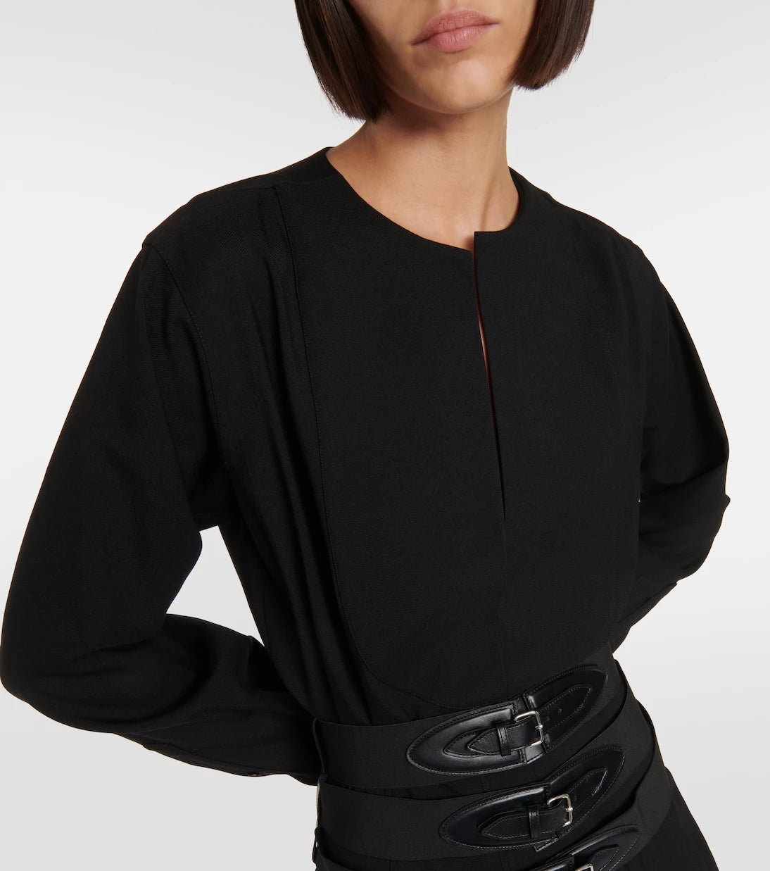 Alaïa - Belted wool minidress