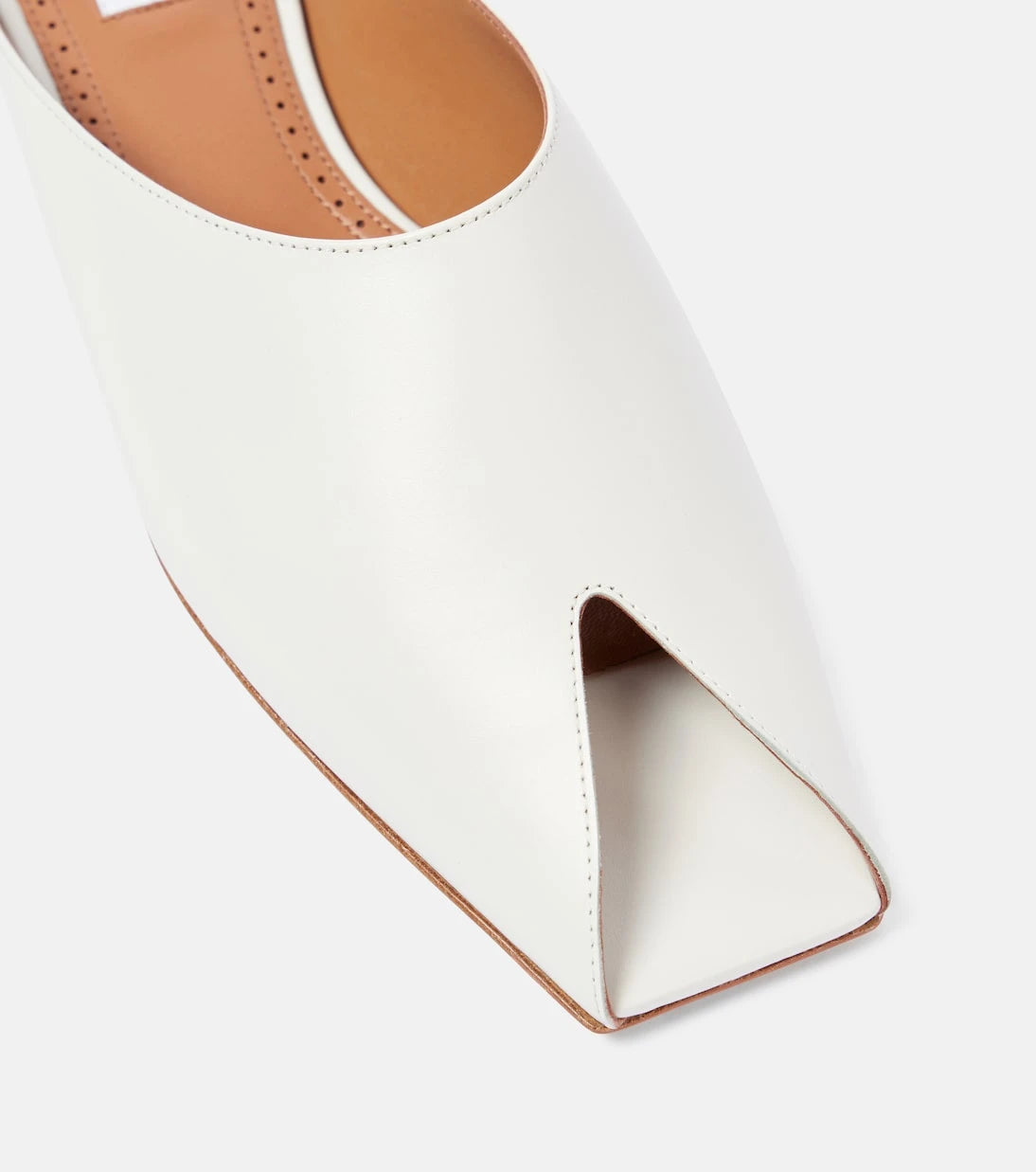 Alaïa - Leather peep-toe mules