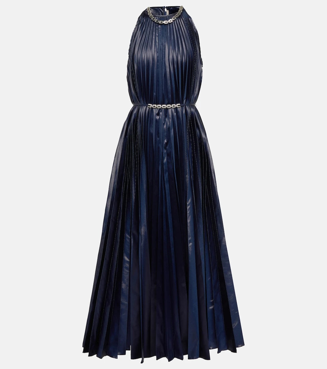 Christopher Kane - Embellished halterneck lamé midi dress