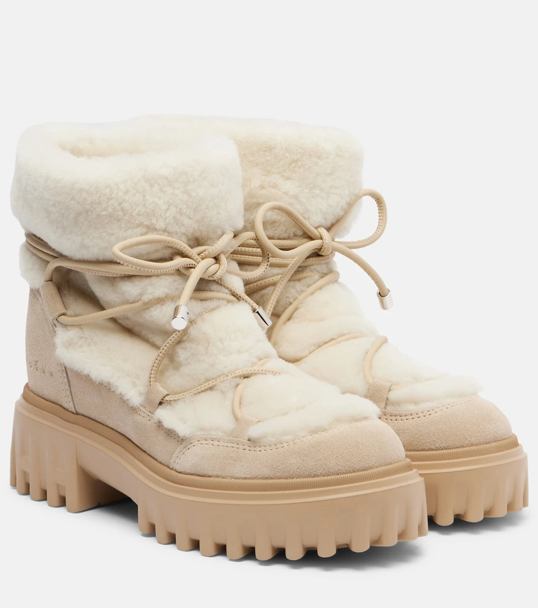 Hogan - Hogan H700 shearling-trimmed suede ankle boots