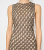 Alaïa Grey Cotton-Blend Midi Dress