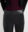 Max Mara Black Faux Leather Cropped Trousers