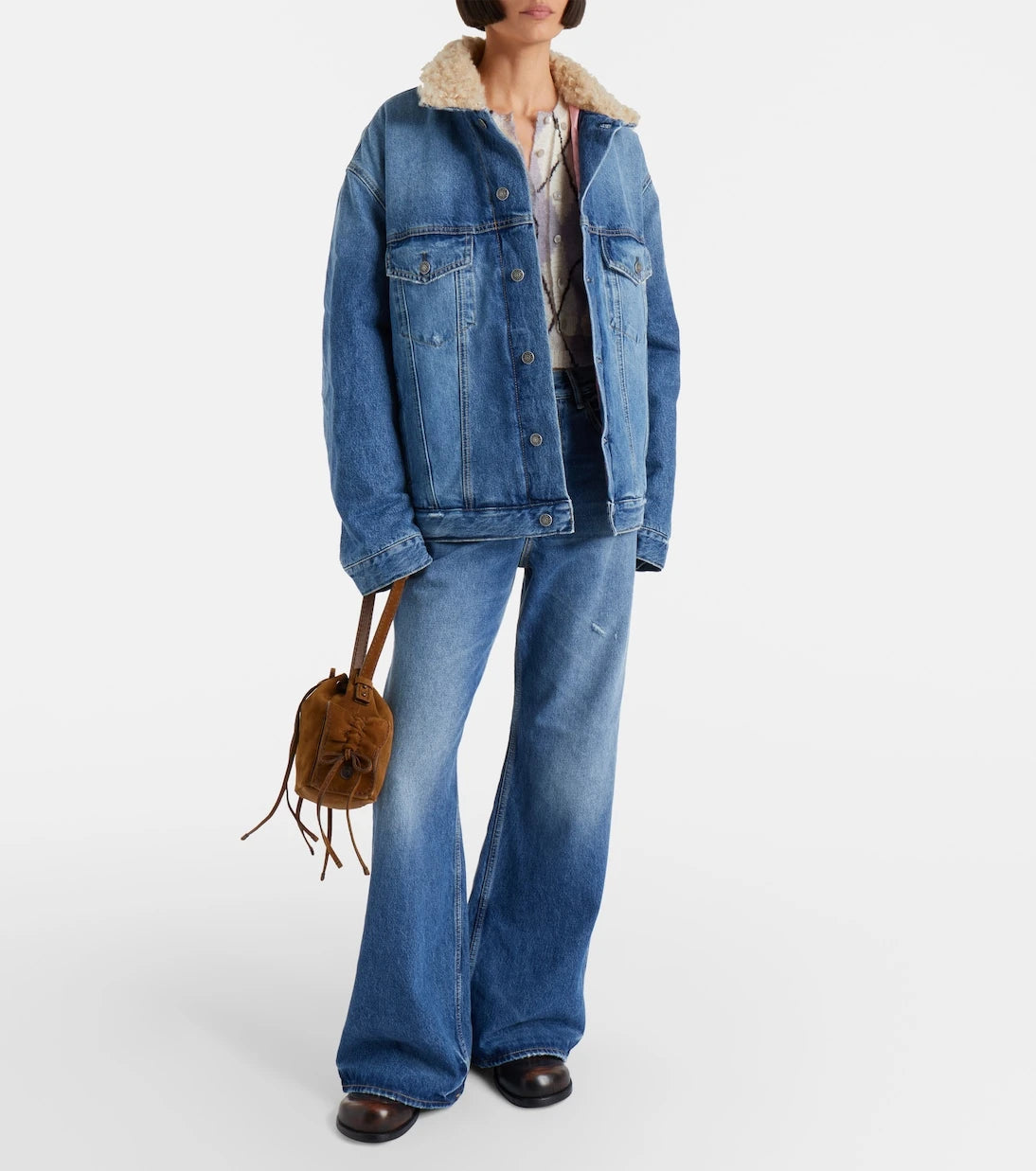 Acne Studios - جينز بقصة ساق واسعة وخصر مرتفع