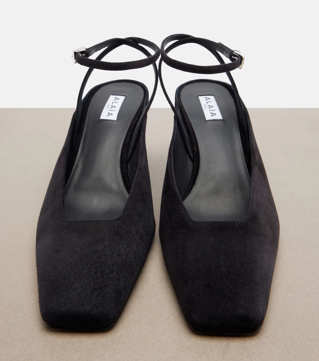 Alaïa - Wave suede wedges