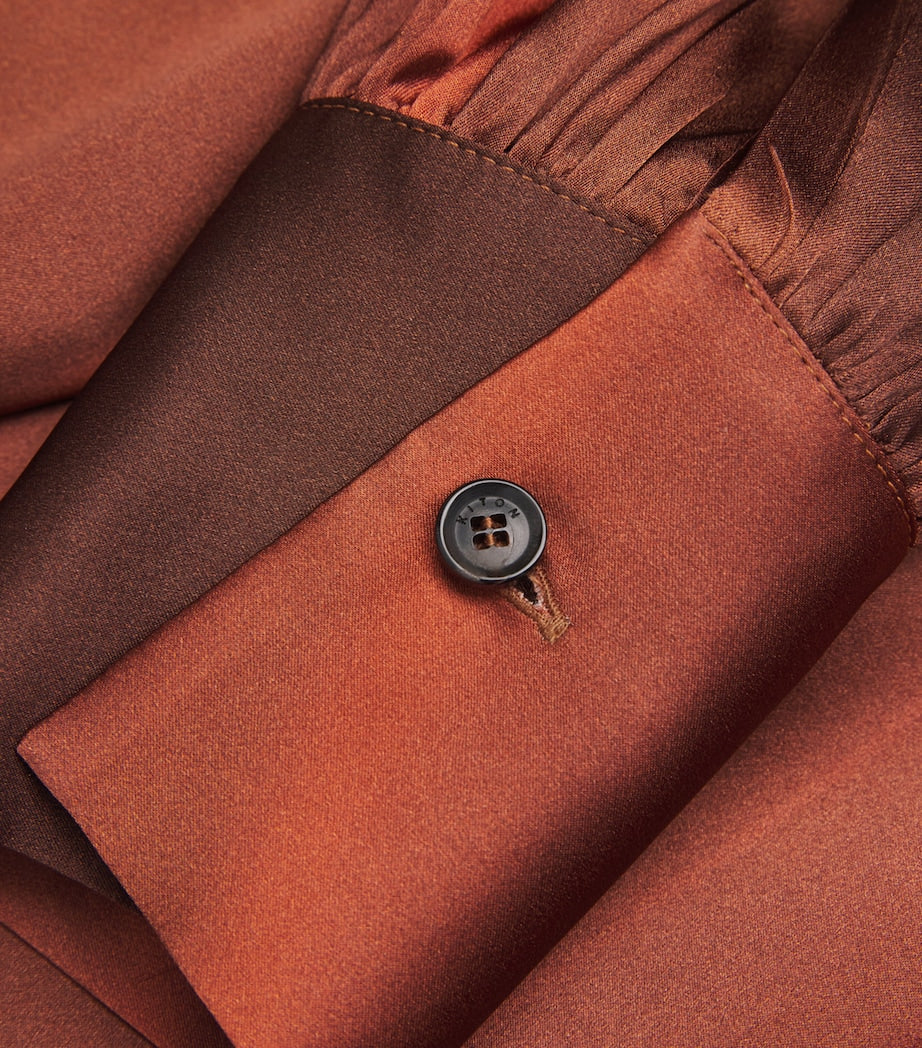 Kiton Multi Silk Maxi Shirt Dress