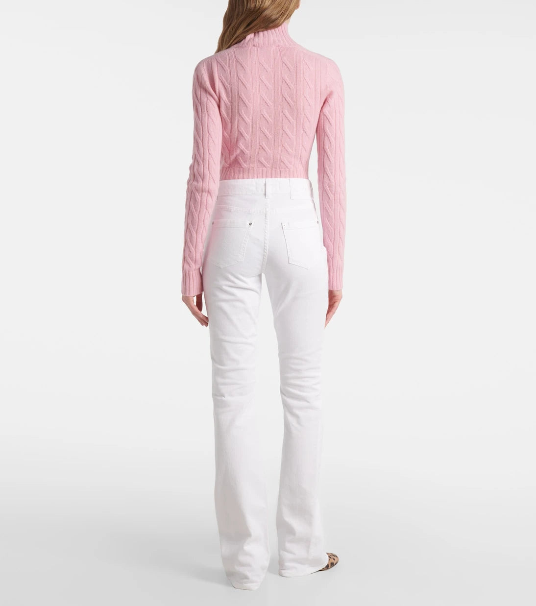 Blumarine - Chain-detail high-rise bootcut jeans