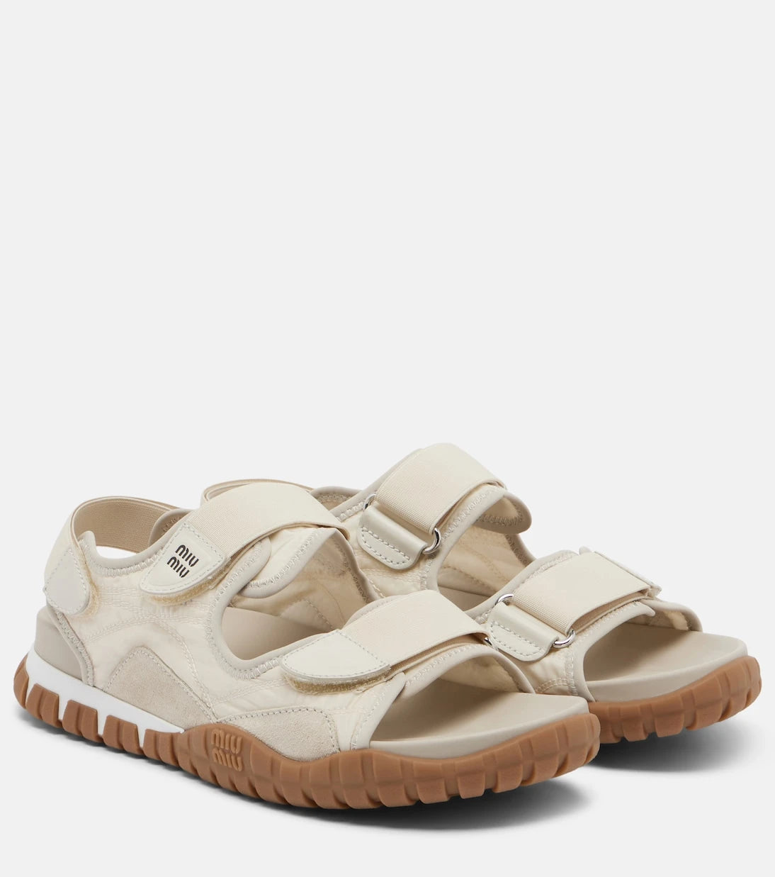 Miu Miu - Tyre leather-trimmed sandals