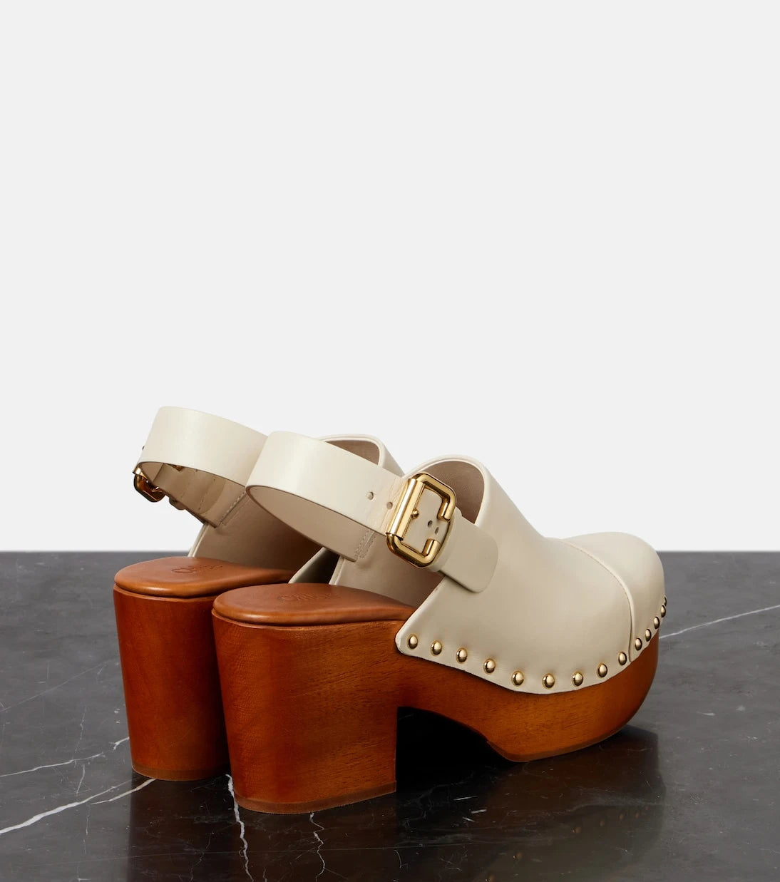 Chloé - Jeannette studded leather clogs