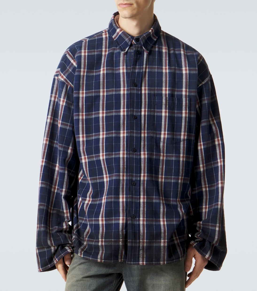 Balenciaga - Reversible flannel and fleece shirt
