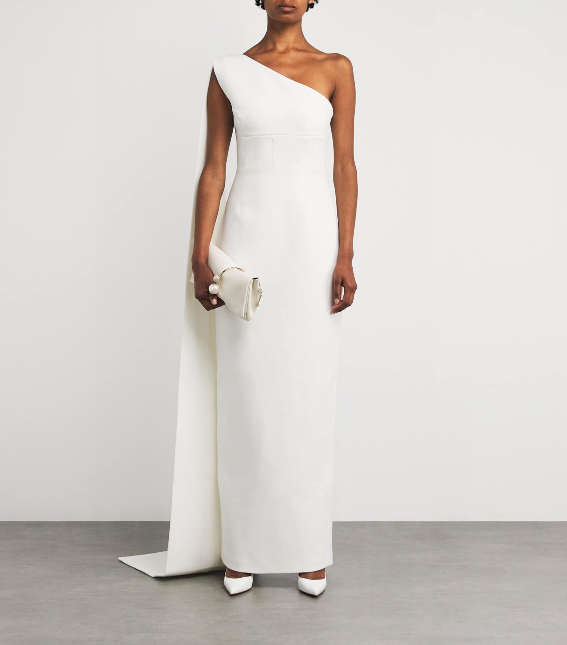 Rachel Gilbert Ivory One-Shoulder Clara Gown