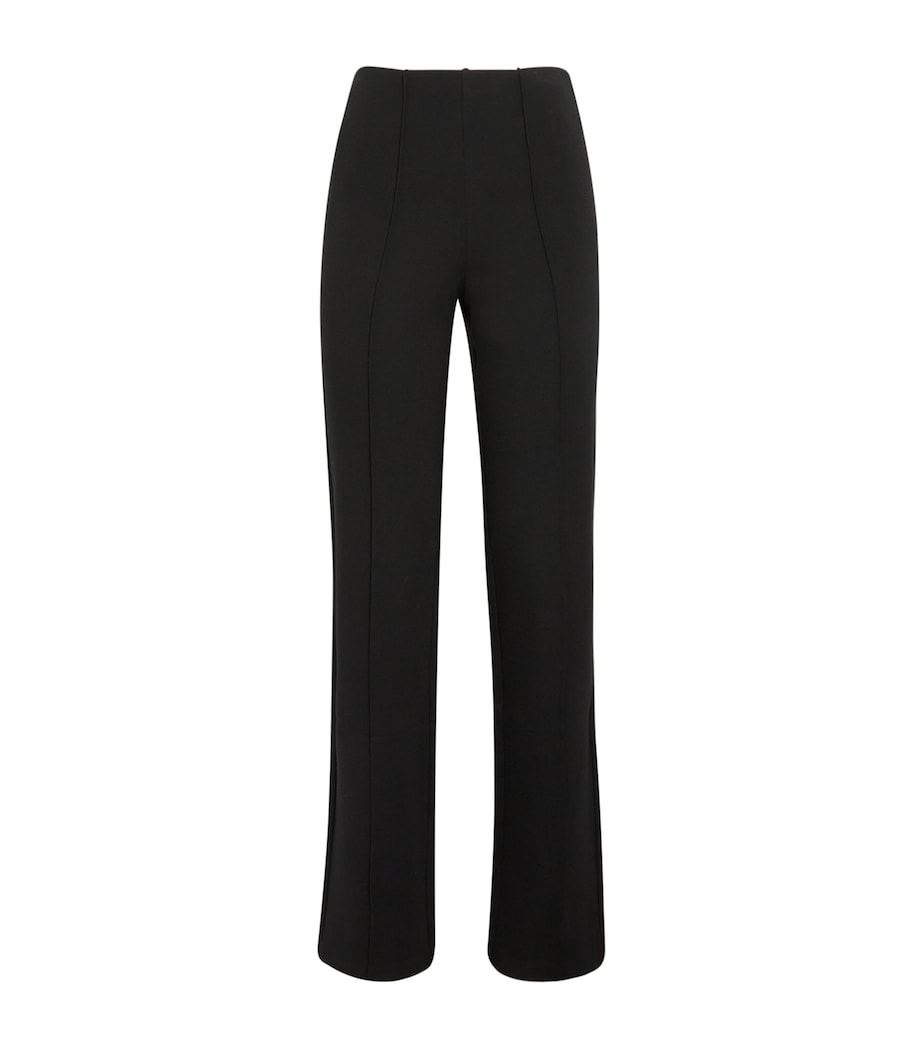 Skims Black High-Waist Pintuck Straight Leg Trousers