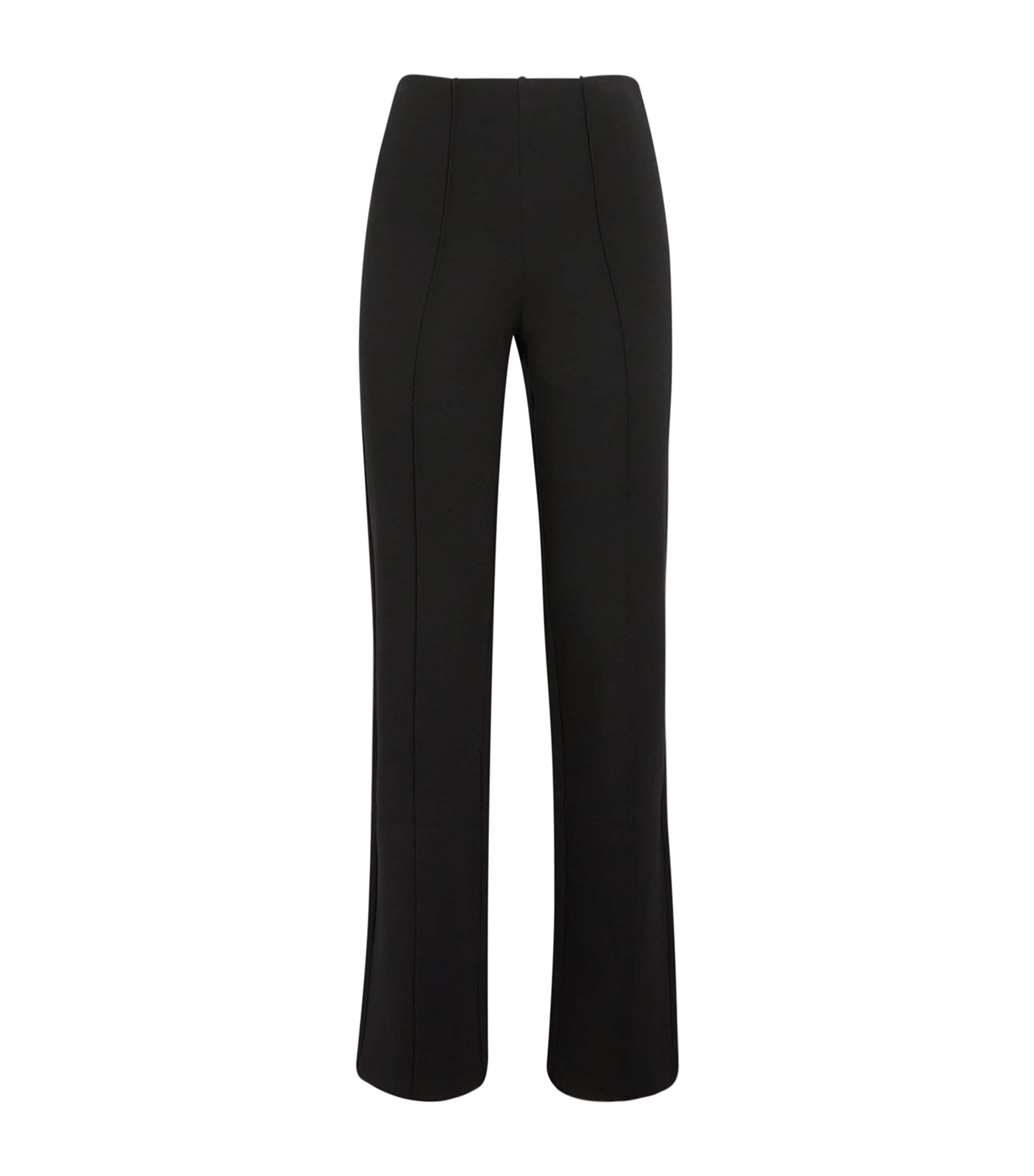 Skims Black High-Waist Pintuck Straight Leg Trousers