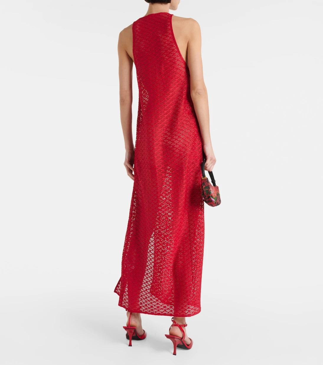 Ganni - Cutout mesh maxi dress