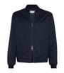 Brunello Cucinelli Blue Cashmere Flannel Bomber Jacket