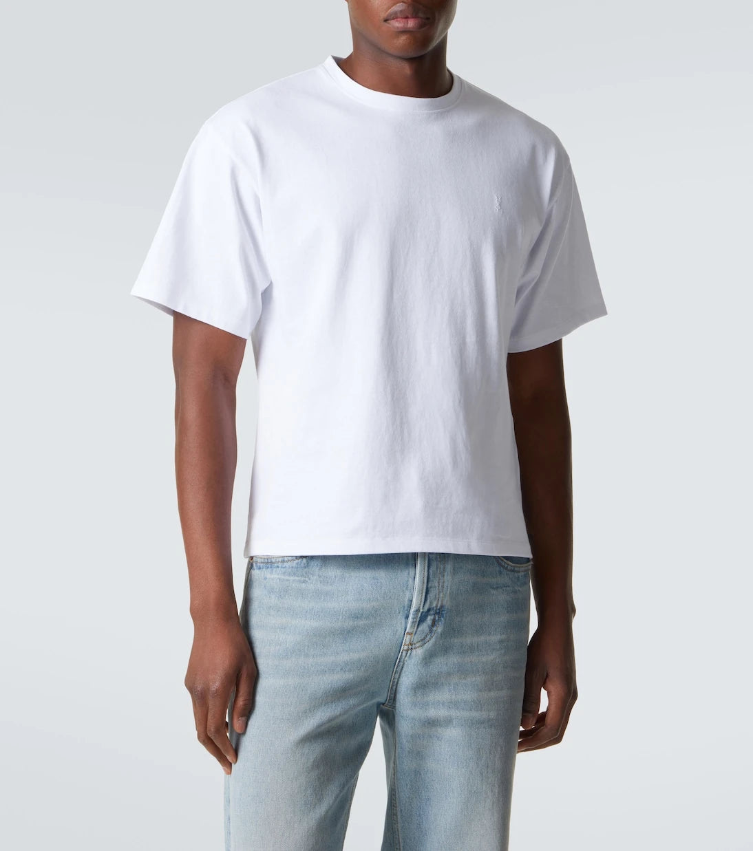 Saint Laurent - Cropped cotton jersey T-shirt