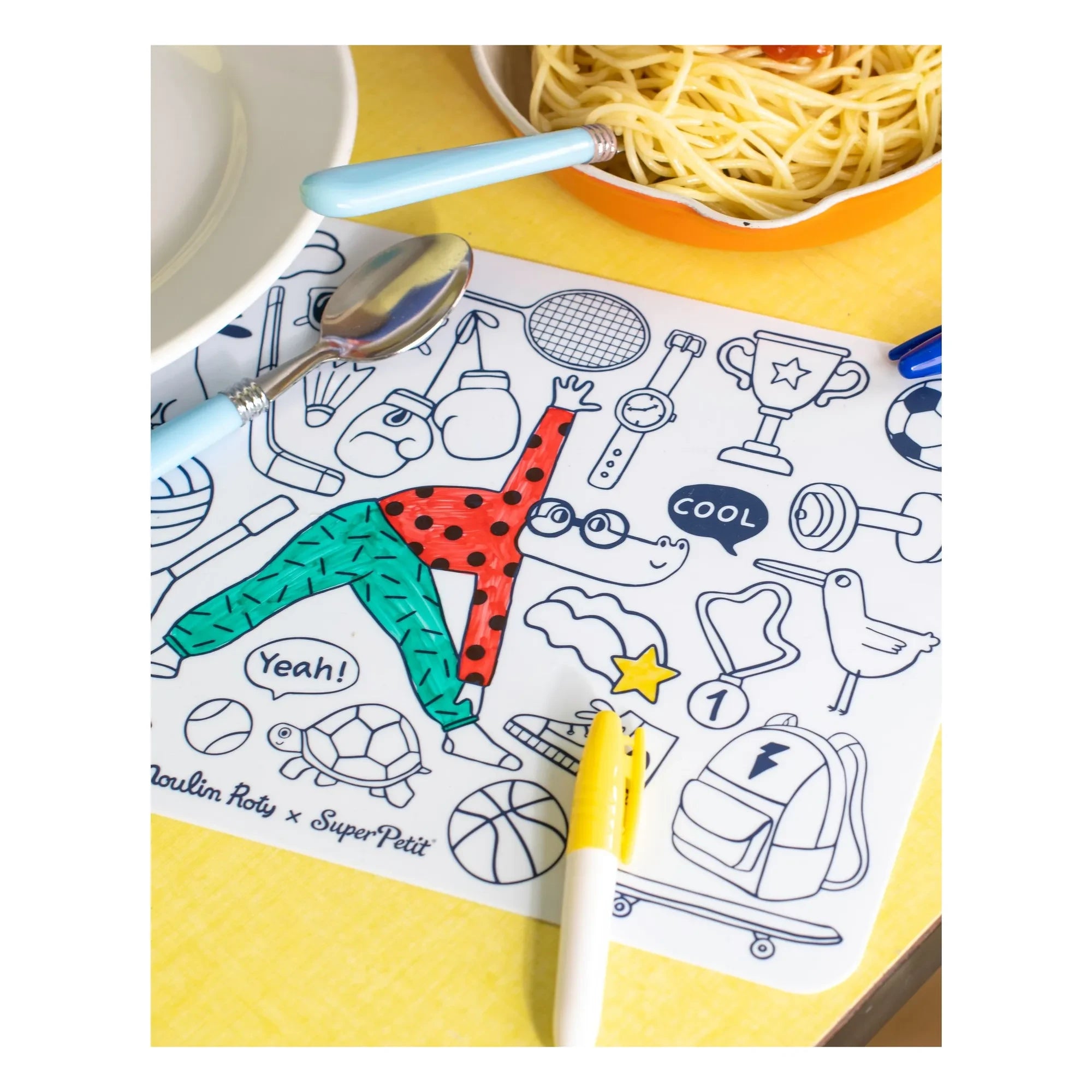 Superpetit - Mini coloring set The Loufoques with 4 markers - SuperPetit x Moulin Roty