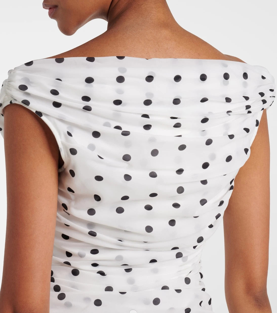 Jacquemus - Rita draped polka-dot maxi dress