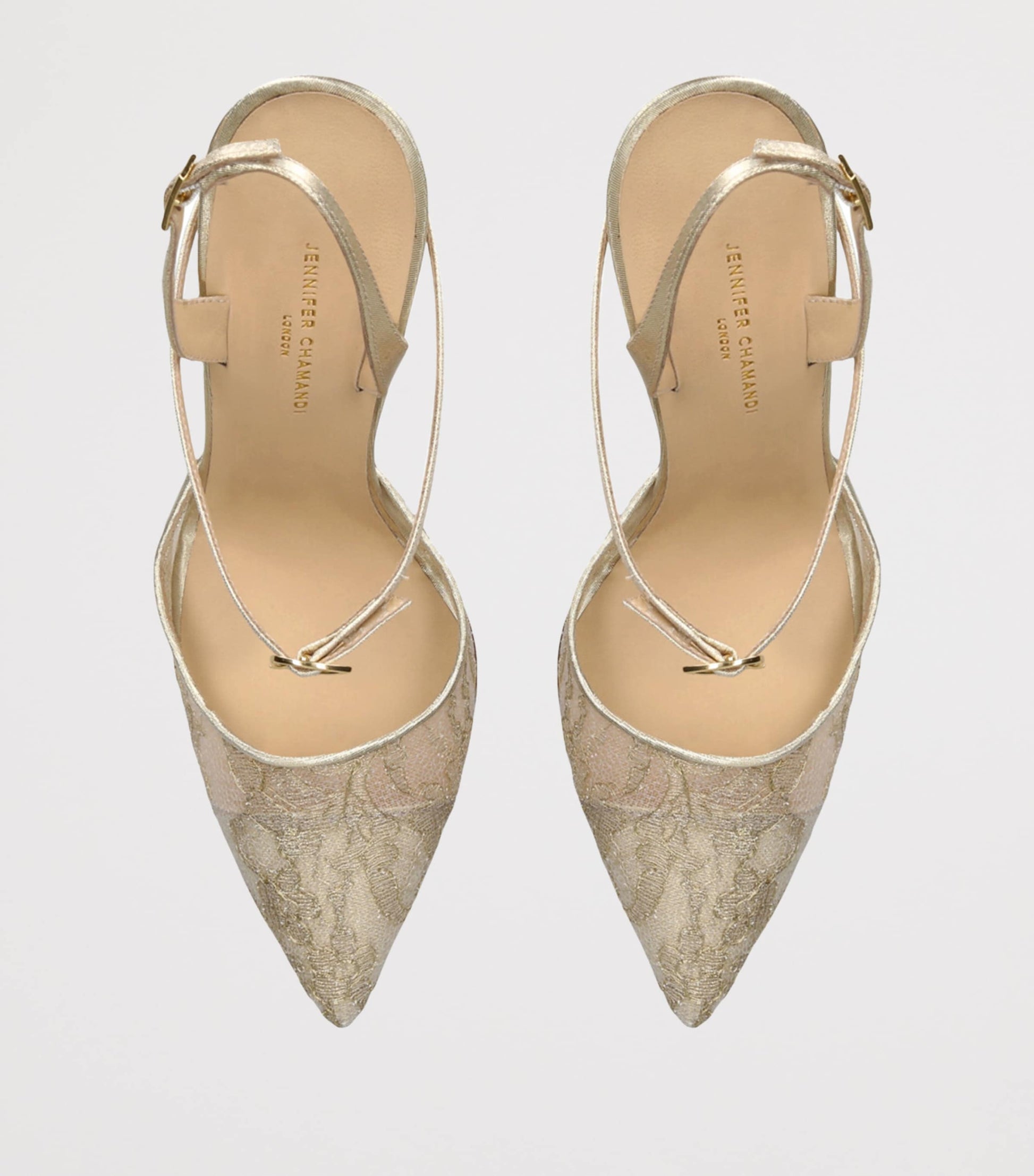 Jennifer Chamandi Lace Vittorio Slingback Heels 105