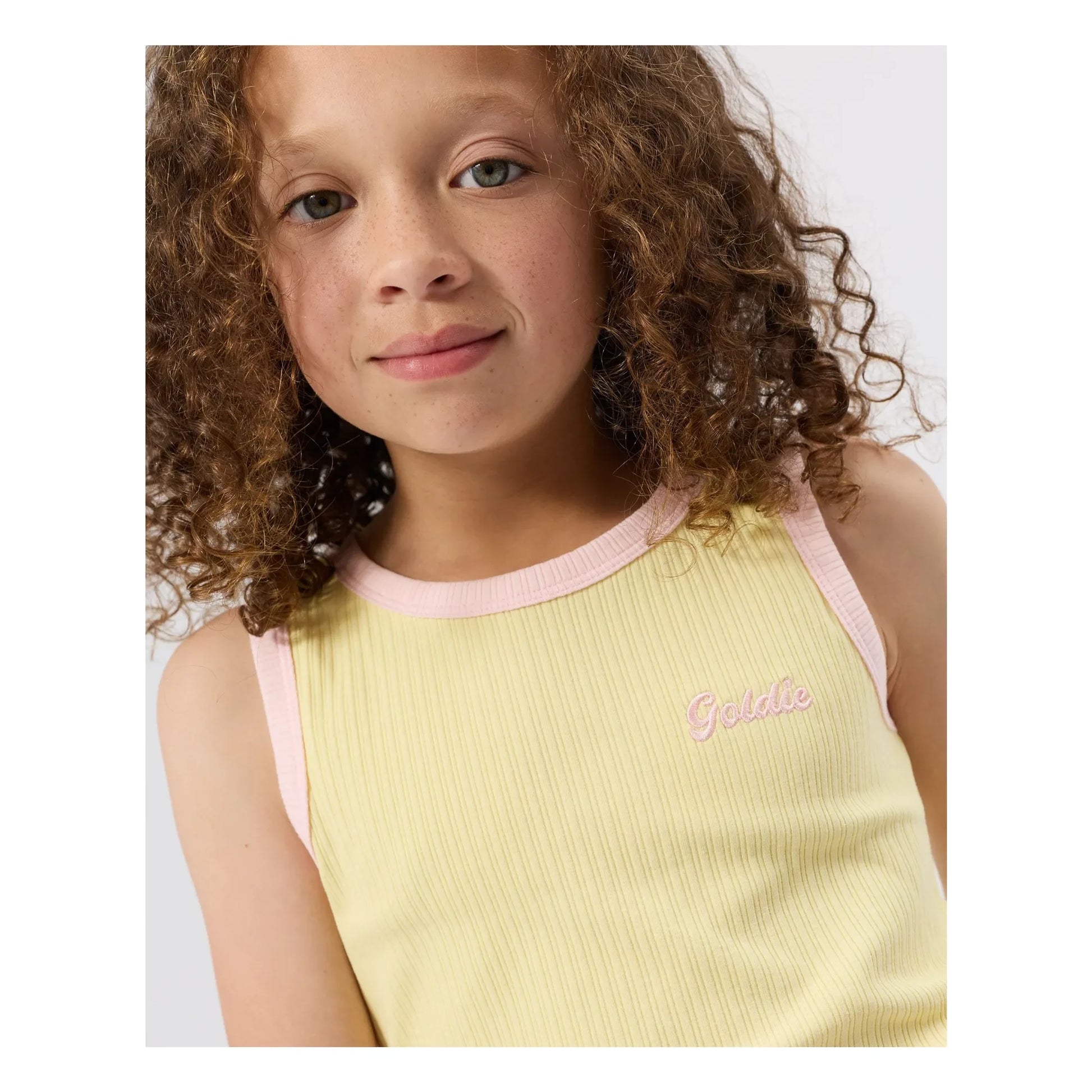 Goldie + Ace - Contrast Rib Tank Top | Yellow