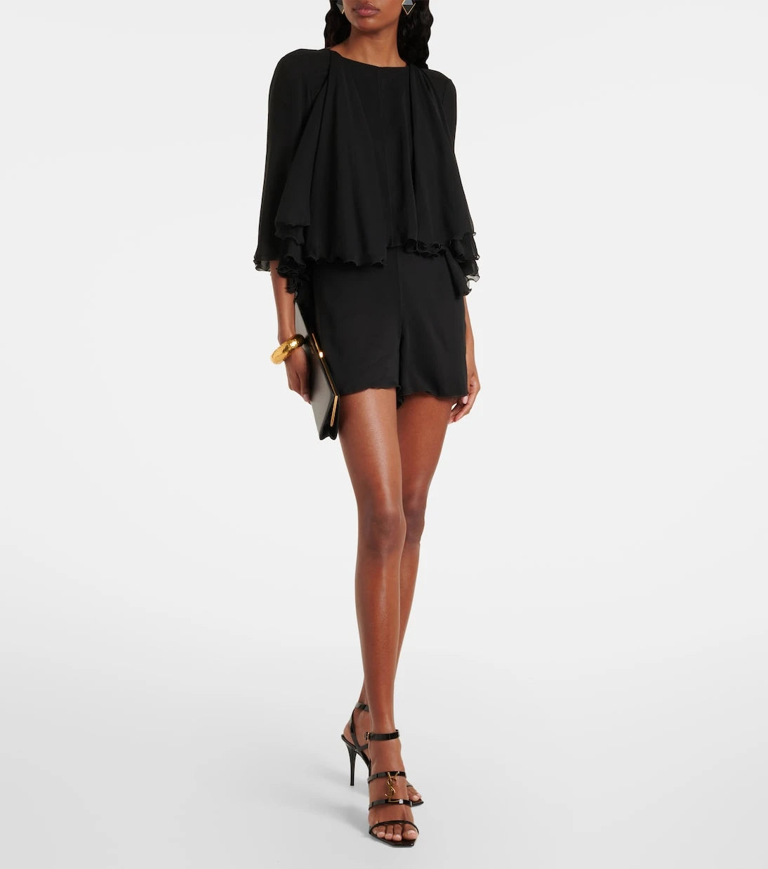 Saint Laurent - Cassandra 90 rugan sandalet