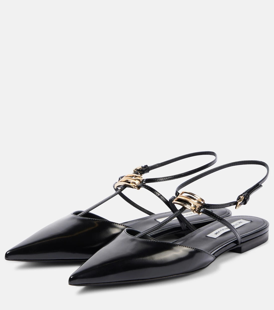 Victoria Beckham - B Buckle leather slingback flats