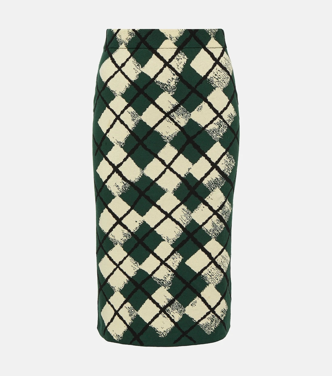 Burberry - Checked cotton midi skirt