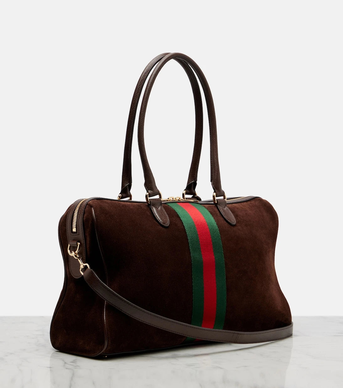 Gucci - Gucci Borsetto Large suede duffel bag