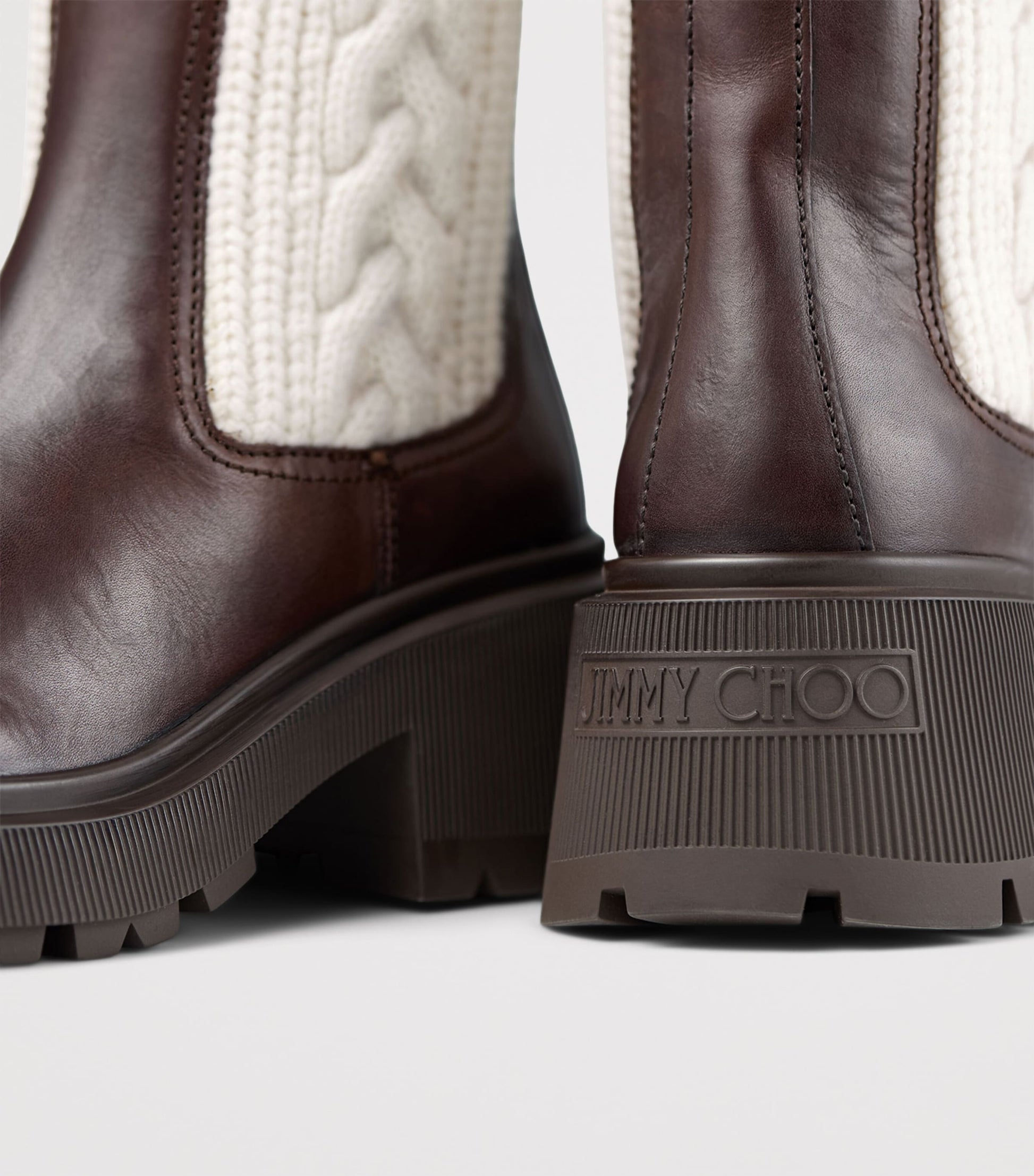 Tamia 70 Leather and Knit Boots