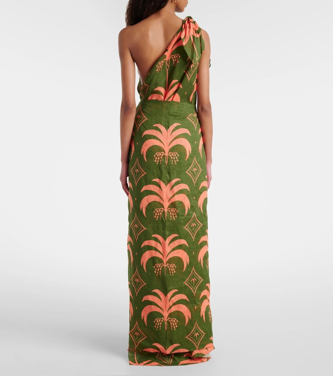 Johanna Ortiz - Asymmetric printed linen maxi dress