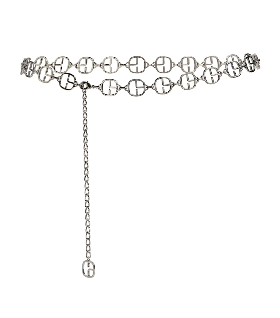 Claudie Pierlot Metallic Logo Chain Belt