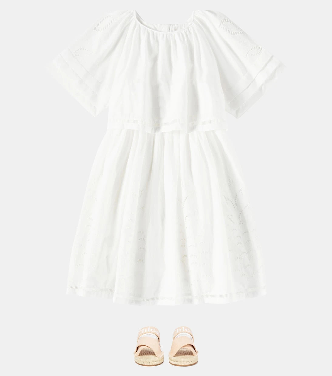Chloé Kids - Logo canvas espadrille slides
