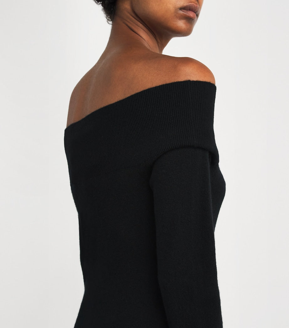 Black Cashmere-Silk Sweater Maxi Dress