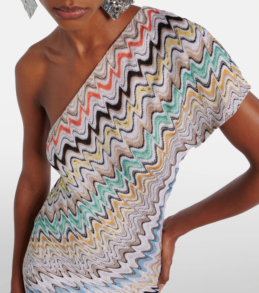 Missoni - Wave one-shoulder maxi dress