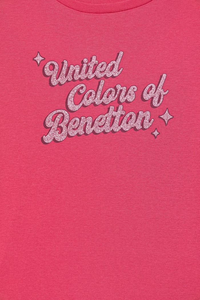 United Colors of Benetton çocuklar için uzun kollu pamuklu bluz