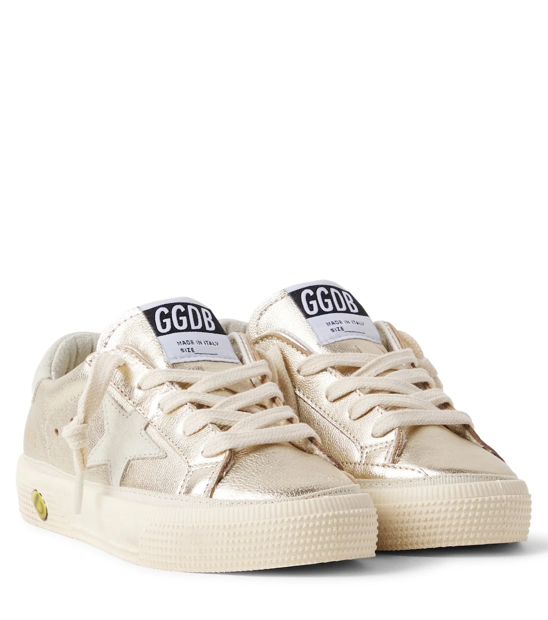 Golden Goose Kids - May metallic leather sneakers