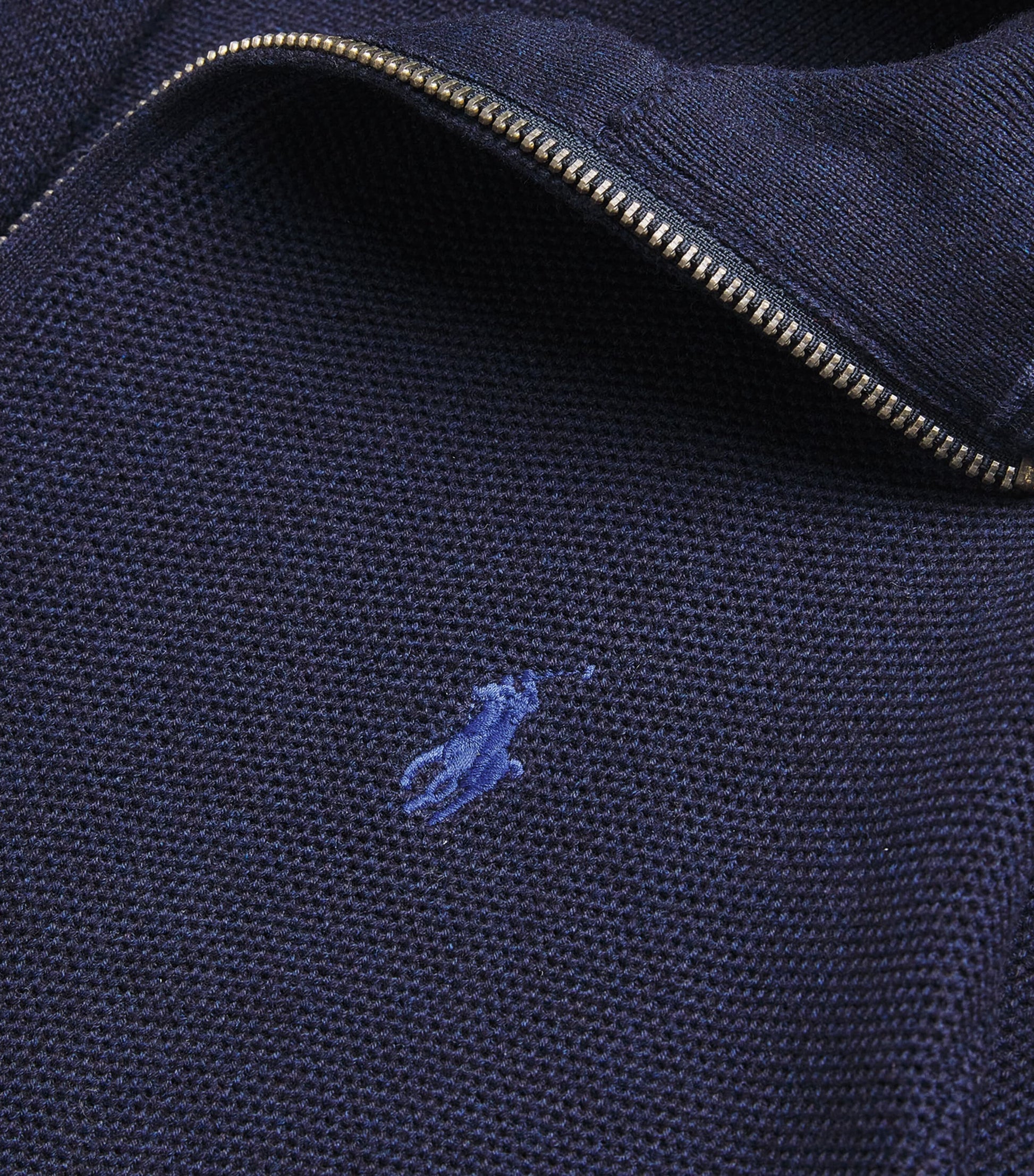 Polo Ralph Lauren Navy Cotton Quarter-Zip Sweatshirt